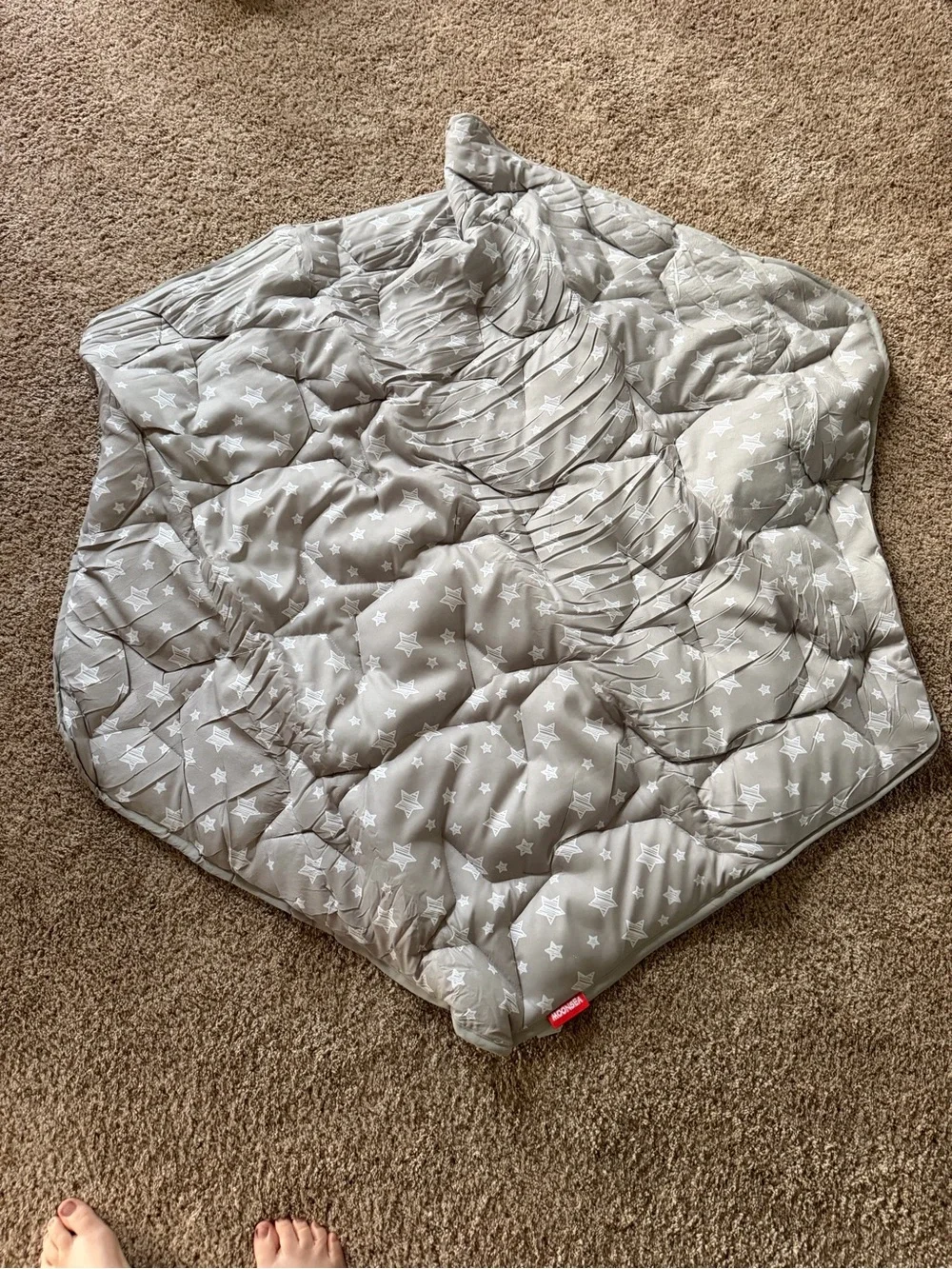 MOONSEA Hexagon Baby Playpen Mat 55x47 Gray Stars Padded Non-Slip Play Mat tummy
